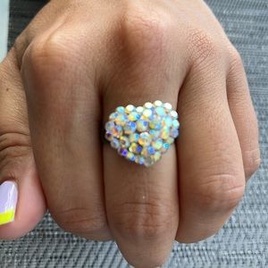 Crystal heart ring